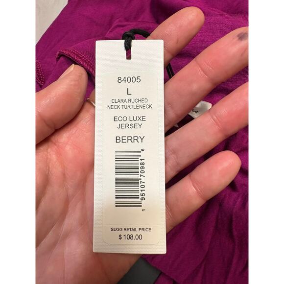 New NWT Michael Stars Berry Clara Ruched Neck Long Sleeve Turtleneck Top - L - Picture 7 of 9